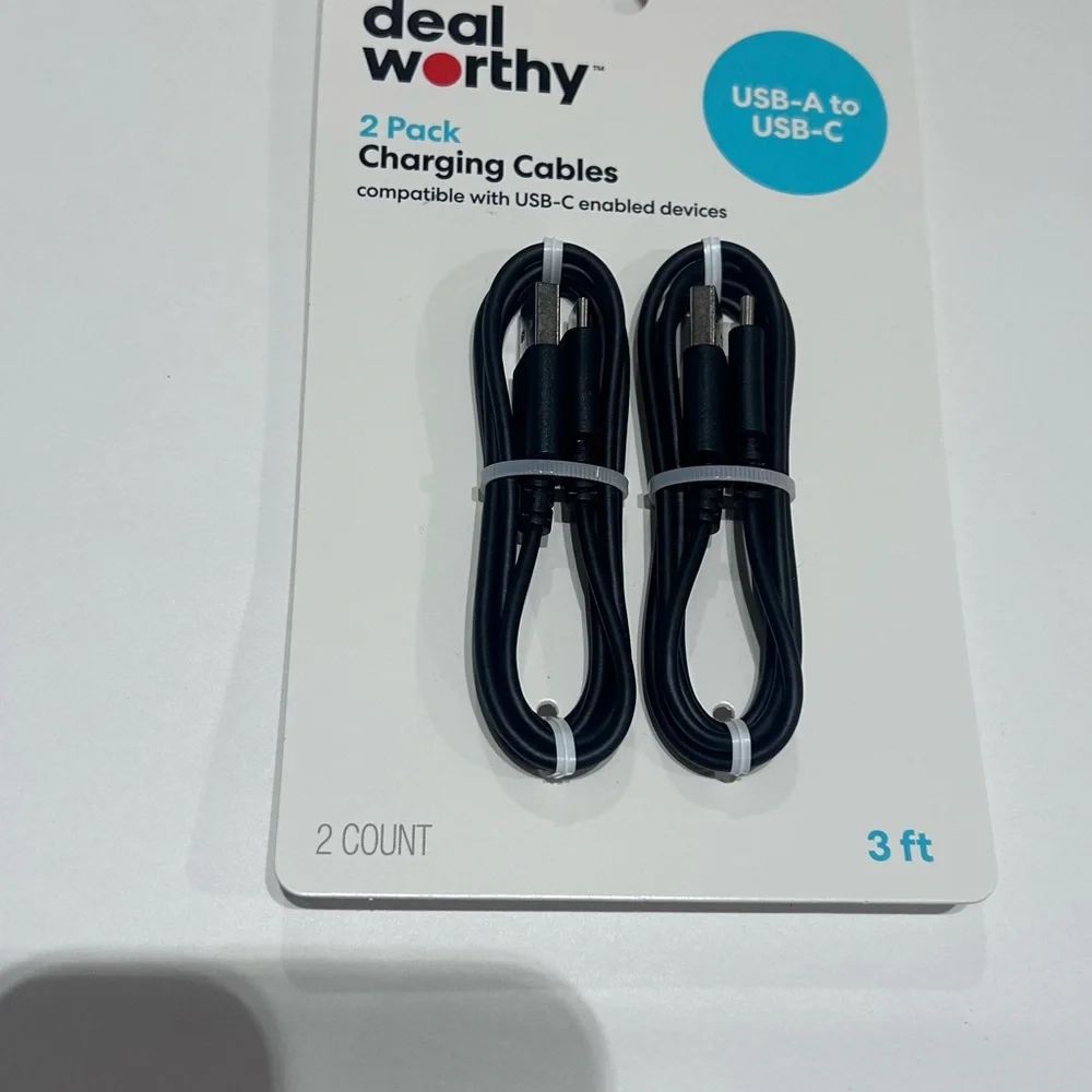USB C 3” USB-A to USB-C 2pk Cable - dealworthy Black This pack contains 2